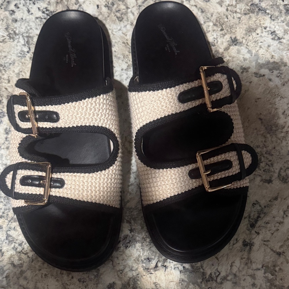 Stylish Black and Cream Women's Sandals